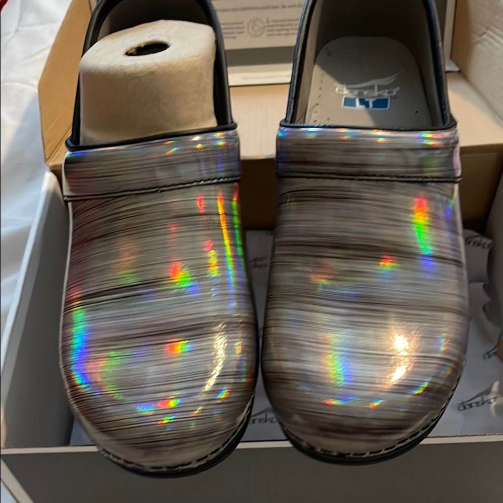 Holographic Slip-On Clogs